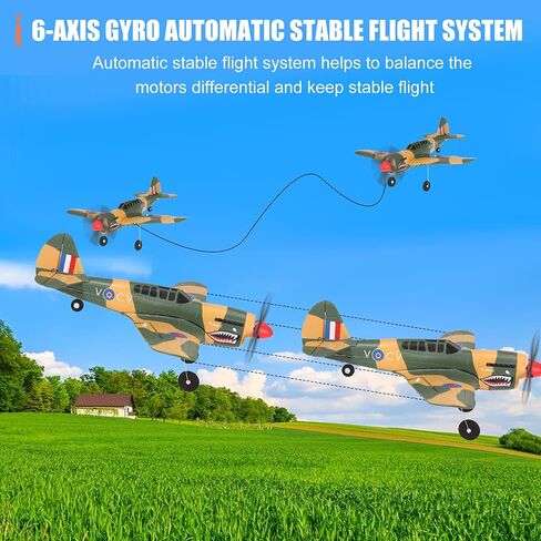 GoolRC RC Plane, WLtoys XK A220-P40 Remote Control Airplane, 2.4Ghz 4 Channel RC Aircraft Fighter with 6 Axis Gyro, 3D/6G Mode, Easy & Ready to Fly for Adults and Beginners in Saudi Arabia