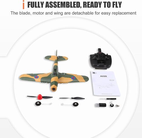 GoolRC RC Plane, WLtoys XK A220-P40 Remote Control Airplane, 2.4Ghz 4 Channel RC Aircraft Fighter with 6 Axis Gyro, 3D/6G Mode, Easy & Ready to Fly for Adults and Beginners in Saudi Arabia