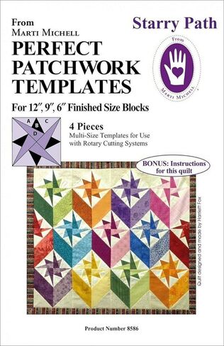 Marti Michell 8586M TEMPLATE STARRY PATH-SET OF 4, Clear, 9-1/2 x 6-1/2 inch in Kuwait