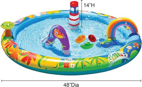 BANZAI Splashville Water Park Inflatable Water Play Table Measures 48" Dia X 14" H in Saudi Arabia