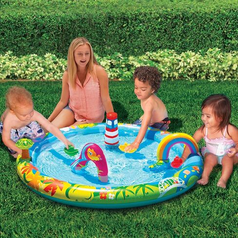 BANZAI Splashville Water Park Inflatable Water Play Table Measures 48" Dia X 14" H in Saudi Arabia