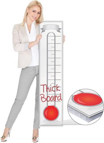 مقياس حرارة لجمع التبرعات - 11 × 48 - مقياس كبير من البلاستيك المموج - مبيعات الشركة مخططات جدارية تتبع المعالم in Kuwait