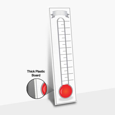 مقياس حرارة لجمع التبرعات - 11 × 48 - مقياس كبير من البلاستيك المموج - مبيعات الشركة مخططات جدارية تتبع المعالم in Kuwait