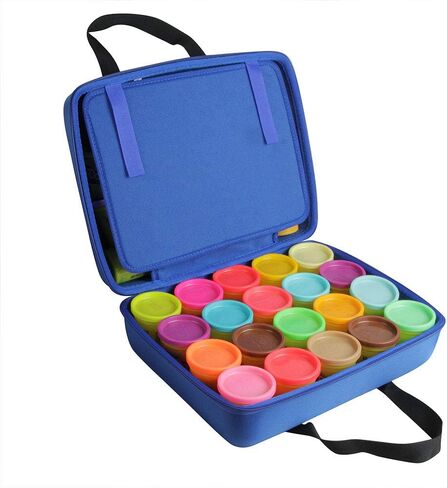 حقيبة سفر صلبة من Hermitshell لمركب تشكيل Play-Doh مكونة من 40 علبة من الألوان بوزن 3 أونصات (العلبة فقط) (أزرق) in Kuwait