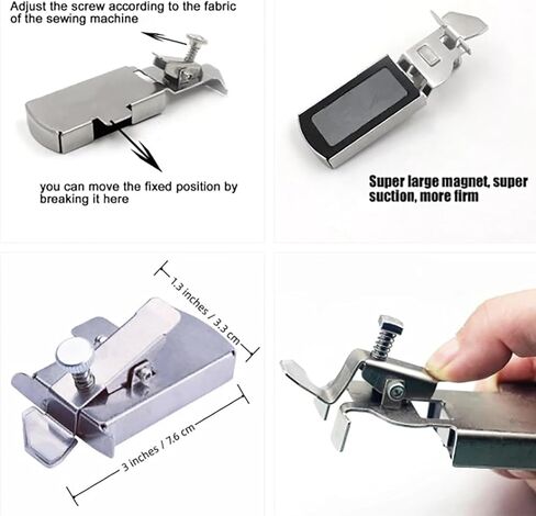 دليل الخياطة المغناطيسي Buddy Sew، ملحقات ماكينة الخياطة العالمية، مسطرة خياطة ذات خط مستقيم متعدد الوظائف، لجميع ماكينات الخياطة - (قطعتان) in Kuwait