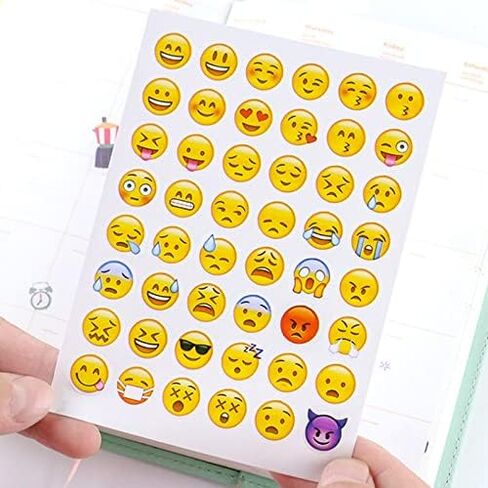 باوباو 480 قطعة من ملصقات التعبيرات 10 ورقات ملصقات للاطفال، ملصقات سجل القصاصات، ملصقات وجه سعيد in Saudi Arabia