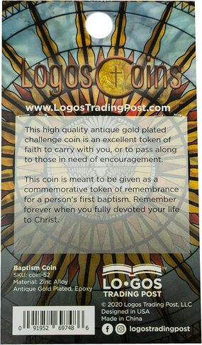 Baptism Gift, Bulk Pack of 10 Commemorative Keepsake Tokens for Girls & Boys, Catholic & Christian Religious Baptismal Prayer Challenge Coin with Scripture Bible Verse for Group Baptism Ceremony in Kuwait