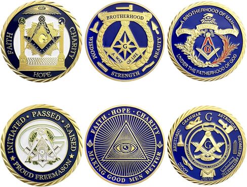 Masonic Challenge Coin Set Freemasons Auto Emblem United States Freemason Coin (Set of 9) in Kuwait