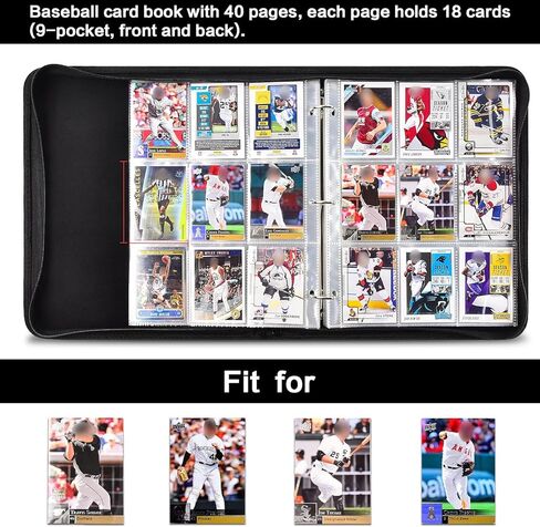 720 جيبًا لبطاقات البيسبول، صندوق تخزين متوافق مع بطاقات البيسبول Topps، ألبوم واقيات حافظة العرض لبطاقات كرة القدم، وبطاقات التداول، وحزم البطاقات الرياضية (الحافظة فقط) in Kuwait