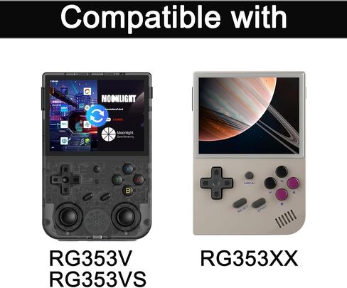 حافظة Lumus&Solem متوافقة مع وحدة تحكم الألعاب المحمولة RG353V/ RG35XX/ RG353VS Retro، حافظة RG35xx مع حلقة تسلق وحزام يد، حافظة RG353v سهلة الاستخدام والحمل (الجراب فقط، أسود) in Kuwait