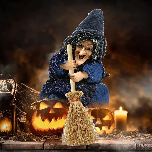 TIHOOD 30PCS Miniature Artificial Mini Straw Brooms with Red Ropes Halloween Straw Craft Decoration Witches Accessory for Costume Cosplay Party in Saudi Arabia