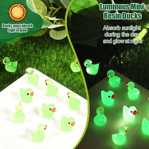 150 قطعة من البط الصغيرة المضيئة من Tarpop مجسمات بطة صغيرة من الراتنج وإكسسوارات بيت الدمى الصغيرة وزخارف تزيين المناظر الطبيعية (أزرق) in Saudi Arabia