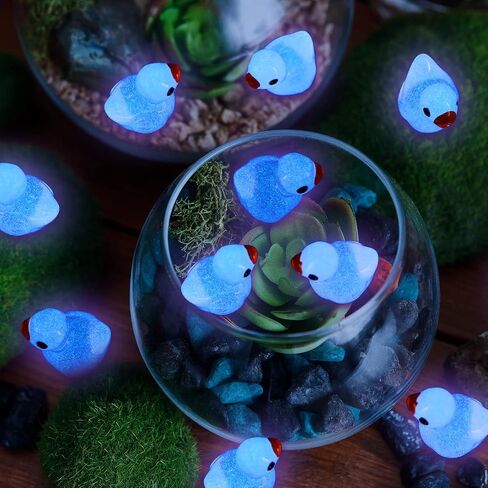 Tarpop 150 Pcs Luminous Tiny Ducks Miniature Duck Figures Micro Dollhouse Accessories Landscape Gardening Decoration Ornaments(Green) in Kuwait
