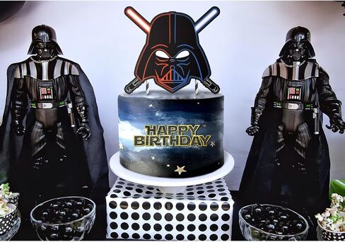 Darth Vader Cake Topper for Star Wars Glitter Happy Birthday Supplies Toppers Party Decorations Favors in Kuwait