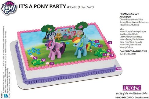 DecoSet® My Little Pony™ Over The Rainbow Signature Cake Topper, 4 Piece Decoration, Rainbow Dash, Pinkie Pie, and Twilight Sparkle, A Rainbow Coin Bank, Collectable Figurines For Birthday in Kuwait