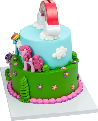DecoSet® My Little Pony™ Over The Rainbow Signature Cake Topper, 4 Piece Decoration, Rainbow Dash, Pinkie Pie, and Twilight Sparkle, A Rainbow Coin Bank, Collectable Figurines For Birthday in Kuwait