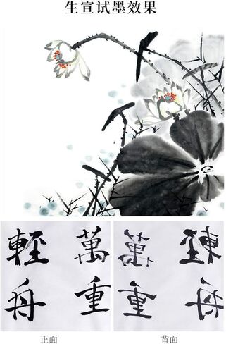 Tianjintang Handmade Chinese Blank Calligraphy Ink Writing Painting Raw Xuan Paper Sheets Sheng Xuan 生宣 34 x69 cm/ 13.4 x 27.2in 100 Sheets in Kuwait