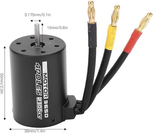 Dilwe 3650 2300KV Brushless Motor and ESC, 4‑Pole 12‑Slot High Torque Motor +Waterproof 120A Durable Brushless ESC Kit for 1/10 Brushless Cars Multiple Installation Systems of M3 Screws in Saudi Arabia