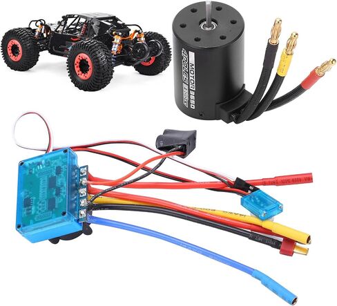 Dilwe 3650 2300KV Brushless Motor and ESC, 4‑Pole 12‑Slot High Torque Motor +Waterproof 120A Durable Brushless ESC Kit for 1/10 Brushless Cars Multiple Installation Systems of M3 Screws in Saudi Arabia