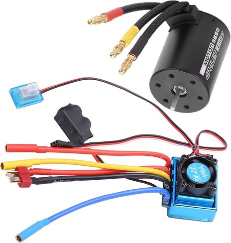 Dilwe 3650 2300KV Brushless Motor and ESC, 4‑Pole 12‑Slot High Torque Motor +Waterproof 120A Durable Brushless ESC Kit for 1/10 Brushless Cars Multiple Installation Systems of M3 Screws in Saudi Arabia