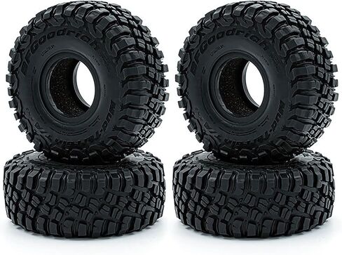 Sbonxond 1/10 RC إطارات مطاطية للسيارة الزاحفة 117 * 47 مم 1.9 بوصة إطار عجلة لـ 1:10 العربة المتسلقة للصخور المحورية SCX10 II 90046 AXI03007 تراكساس TRX-4 RBX10 4 قطع in Kuwait