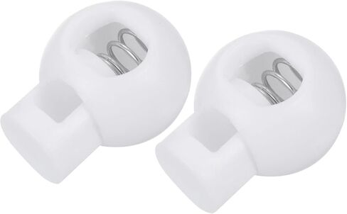 METALLIXITY Plastic Spring Cord Locks (0.24" x 0.2")10pcs, Single Hole Spring Stopper Fastener Slider Toggles End for Drawstrings Shoelaces Backpack Lanyard, White in Saudi Arabia