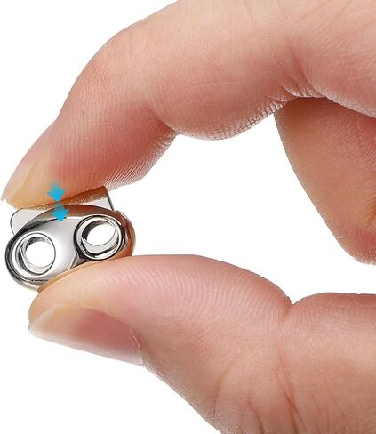 uxcell Spring Cord Lock End Toggle, 20Pcs Double Hole Spring Stopper Alloy Fastener Slider Toggles Clip for Drawstrings, Shoelaces, Bags (Black,17x15x7mm) in Kuwait