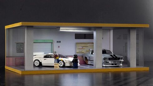 حافظة عرض للسيارات ذات غطاء أسيليك وإضاءة LED لسيارة دييكاست بمقياس 1/24، Lego Cars Speed ​​Champions 76908 76907 76901 76910 76909 76895، موديلات سيارات، 3 أماكن لوقوف السيارات (الطريق 66) in Kuwait