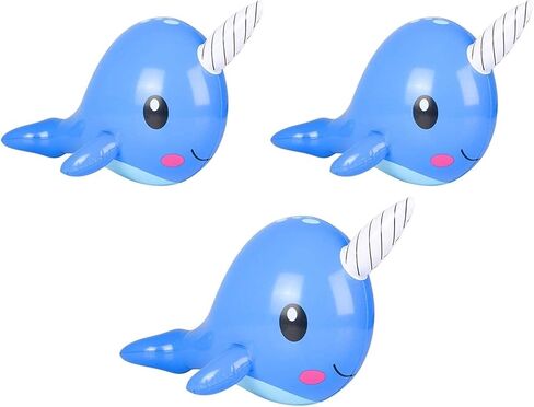 هابي ديالز ~ مجموعة من 3 قطع - منفوخة NARWHAL - لعبة قابلة للنفخ - 61 سم in Saudi Arabia