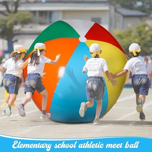 3 قطع من كرات الشاطئ العملاقة بطول 6 قدم، كرات عائمة كبيرة للسباحة من بلاستيك PVC، كرات شاطئ كبيرة بالوان قوس قزح، كرات شاطئ قابلة للنفخ للبالغين وحفلات هاواي والسباحة والشاطئ والصيف وهدايا المياه في in Kuwait