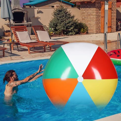 3 قطع من كرات الشاطئ العملاقة بطول 6 قدم، كرات عائمة كبيرة للسباحة من بلاستيك PVC، كرات شاطئ كبيرة بالوان قوس قزح، كرات شاطئ قابلة للنفخ للبالغين وحفلات هاواي والسباحة والشاطئ والصيف وهدايا المياه في in Kuwait