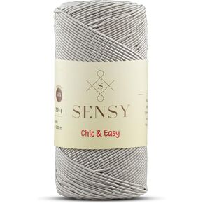 Sensy Premium Chic & Easy 1.5mm 218 Yards 50% Cotton 50% Polyester Rope Crochet Bag Cord Crochet Thread (Black) in Kuwait