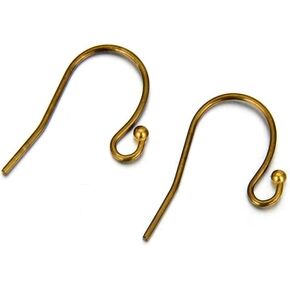 Adabele 100pcs Hypoallergenic Ball Dot French Earring Hooks 20mm Dangle Silver Plated Earwire Connector (Wire 0.9mm/0.035 inch/19 Gauge) CF238-1