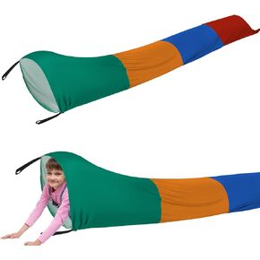 Shappy 12 ft Crawl Resistance Tunnel for Calm Sensory Tent Compression and Sensory Tunnel Outdoor Indoor Play Tunnel Toys for Girls Boys Birthday Game Gifts (Orange, Green, Blue, Red)