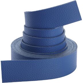 YOPITER Double Sided Leather Strap 1 Inch Wide 100 Inches Long, Smooth Leather Belt Strips Very Suitable for Pet Collars, Traction Ropes, Leather Watch Straps DIY Craft Projects (Blue) in Saudi Arabia