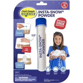 Steve Spangler Science-855500 Insta-Snow Powder,3.5 oz–Fun Science Kits for Kids, Simple and Safe, Makes Realistic, Fluffy Snow in Seconds, Top Sensory Toys&STEM Activities for Classrooms and Home