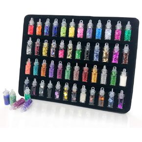 Extra Fine Glitter for Tumblers, Glitter and Sequins for Tumblers, Epoxy Tumbler Supplies 48 Pack Bulk Bottles Kit 5ml Each in Saudi Arabia