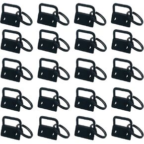 20pcs 1 Inch Key Fob Hardware with Key Rings Sets,Wristlet Clasp, Black in Saudi Arabia