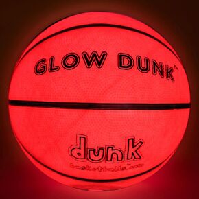كرات سلة دونك تتوهج في الظلام للعب كرة سلة ليلية ممتعة في الهواء الطلق - كرة سلة متوهجة تتوهج باللون الأحمر للألعاب الليلية في الظلام لجميع الأعمار in Kuwait