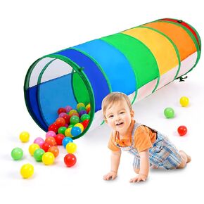 Kids Play Tunnel for Toddlers 1-3, 6ft Baby Tunnel Pop Up Tunnels for Kids to Crawl Through Collapsible Toddler Tunnel Tent Breathable Mesh Tube Cat Crawl Indoor Outdoor Toy