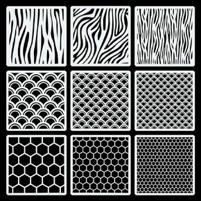 قوالب استنسل بتصميم خلية نحل من سينبيوك مكونة من 9 قطع من قوالب رسم الحمار الوحشي لرسم سجل القصاصات in Kuwait