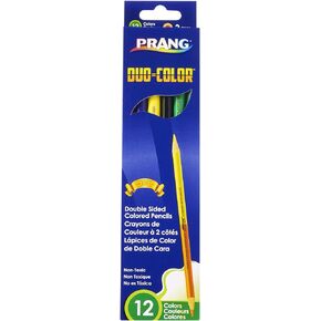 Prang 22118 Duo-Color Colored Pencil Sets, 3 mm, 2B (#1), Assorted Lead/Barrel Colors, 18/Pack
