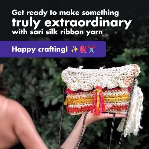 DARN GOOD YARN، شريط حرير ساري معاد تدويره، جواهر التبت، قابلة للصبغ 100 جرام، 50 ياردة، 1 خصلة مصنوعة يدويًا من نوعها in Kuwait