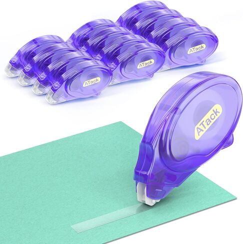 ATack Double Sided Tape Adhesive Runner Roller, 0.3-inch by 360-Inch, 4-Pack, Permanent Double-Sided Adhesive Tape Dispenser for Scrapbooking, Card Making and Crafts | Acid-Free and Archival-Safe in Kuwait