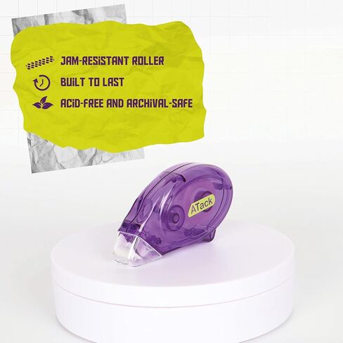 ATack Double Sided Tape Adhesive Runner Roller, 0.3-inch by 360-Inch, 4-Pack, Permanent Double-Sided Adhesive Tape Dispenser for Scrapbooking, Card Making and Crafts | Acid-Free and Archival-Safe in Kuwait
