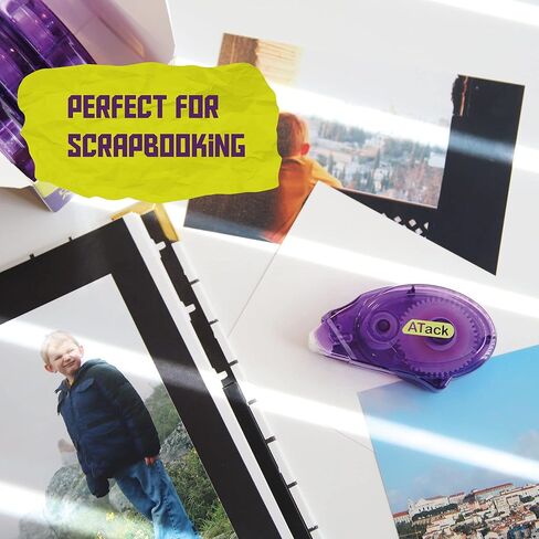 ATack Double Sided Tape Adhesive Runner Roller, 0.3-inch by 360-Inch, 4-Pack, Permanent Double-Sided Adhesive Tape Dispenser for Scrapbooking, Card Making and Crafts | Acid-Free and Archival-Safe in Kuwait