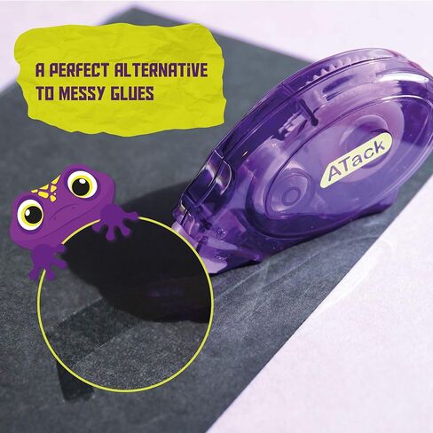 ATack Double Sided Tape Adhesive Runner Roller, 0.3-inch by 360-Inch, 4-Pack, Permanent Double-Sided Adhesive Tape Dispenser for Scrapbooking, Card Making and Crafts | Acid-Free and Archival-Safe in Kuwait