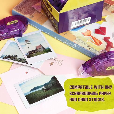 ATack Double Sided Tape Adhesive Runner Roller, 0.3-inch by 360-Inch, 4-Pack, Permanent Double-Sided Adhesive Tape Dispenser for Scrapbooking, Card Making and Crafts | Acid-Free and Archival-Safe in Kuwait