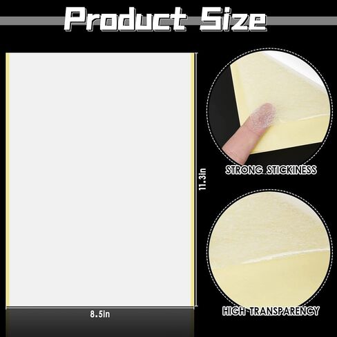 10 Sheets Double Sided Adhesive Tape, A4 Size Clear Arts Craft DIY Strong Sticky Arbitrary Cut Tape for Card Making,Home Decorative Or Office Supplies in Kuwait