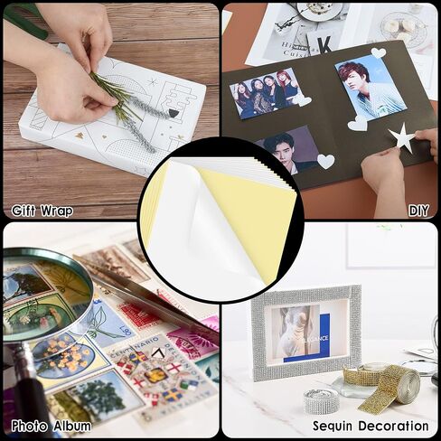 10 Sheets Double Sided Adhesive Tape, A4 Size Clear Arts Craft DIY Strong Sticky Arbitrary Cut Tape for Card Making,Home Decorative Or Office Supplies in Kuwait